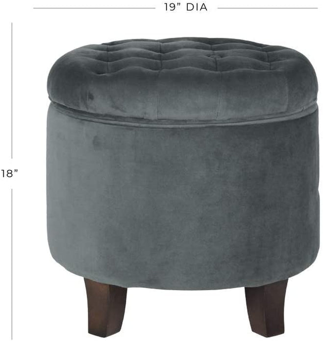 Velvet Tufted Ottoman with Storage for Home Decor