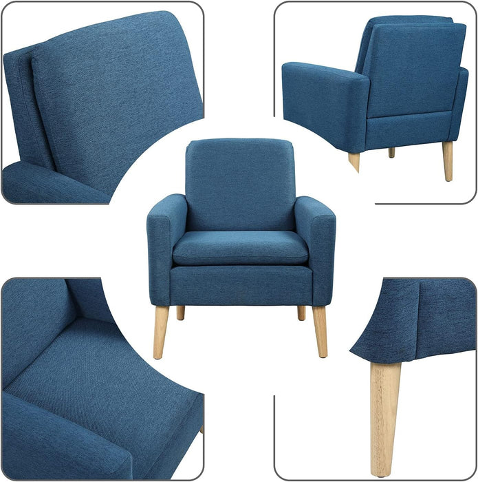 Blue Upholstered Accent Chair for Living Room