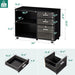 Mobile 3-Drawer File Cabinet with Shelves