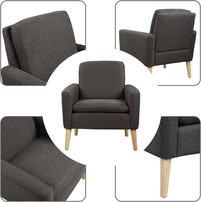 Comfy Modern Black Accent Armchair for Living Room