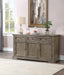 Salvage Gray Finish Dining Room Server with 3 Drawers and 3 Doors