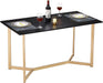 Multifunctional Rectangular Dining Table, 51.2", Black Gold