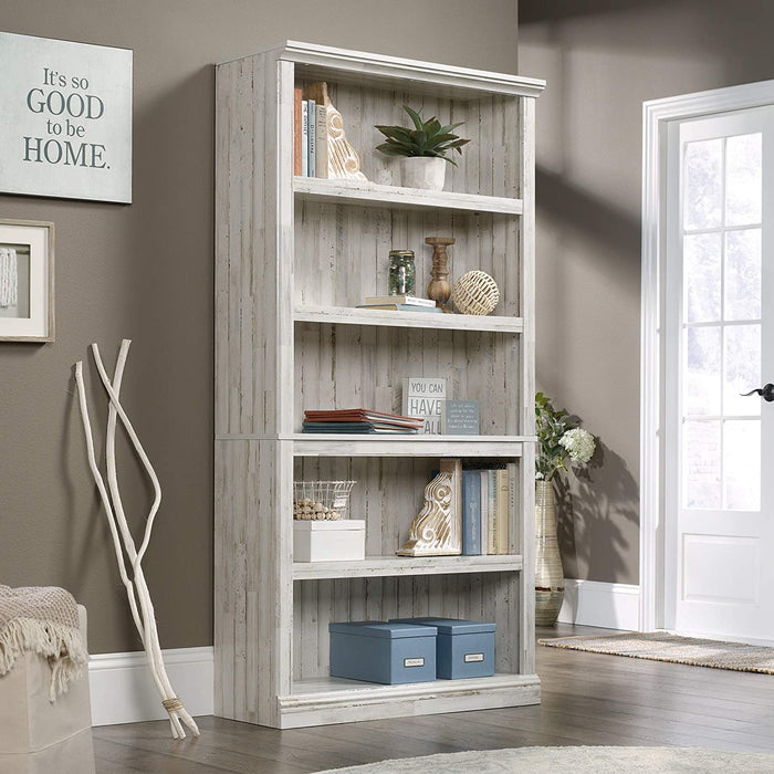 White Plank Bookcase with 5 Shelves