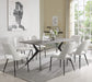 Set of 6 Cream Velvet Dining Chairs