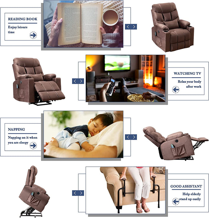 Power Lift Recliner Chair for Elderly, Velvet