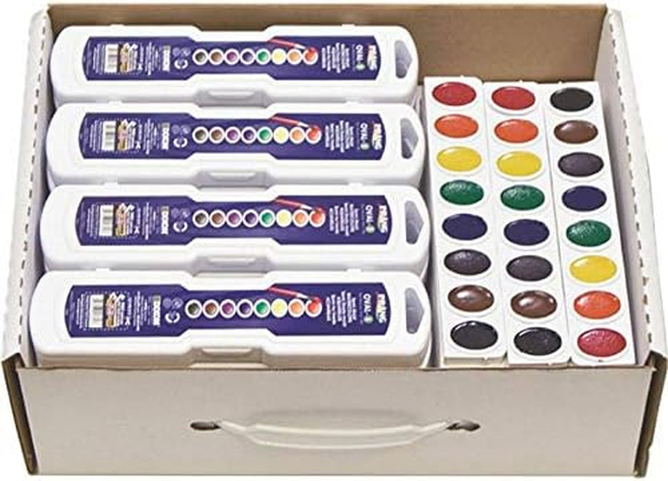 8 Watercolor Paint Trays with Brush - Set of 12