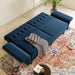 Blue Velvet Memory Foam Sofa Bed