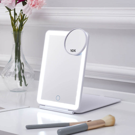 Foldable Travel Makeup Mirror with LED Light
