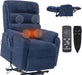 Blue Chenille Electric Power Lift Recliner