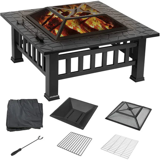 18'' H X 32'' W Wood Burning Outdoor Fire Pit Table