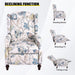 Upholstered Wingback Recliner Chair, Padded, Blue Floral