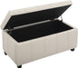 Cream Ottoman Bench with Lift-Top Storage