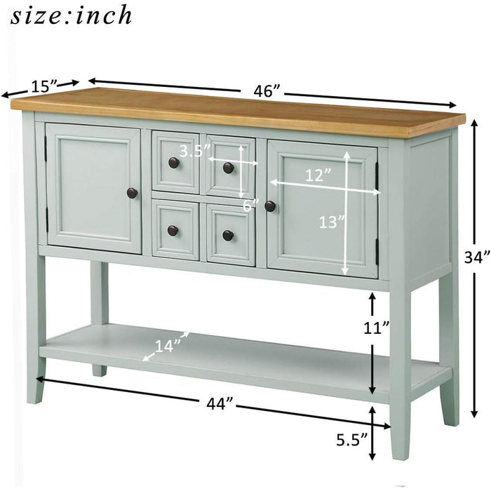 Cambridge Series Sideboard Table with Bottom Shelf, Lime White