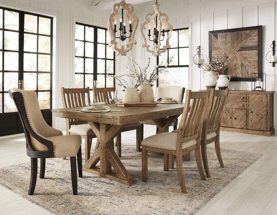 Grindleburg Farmhouse Reclaimed Wood Dining Table, Seats up to 6