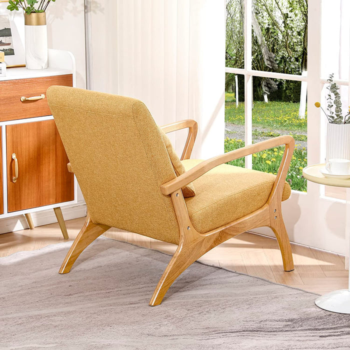 Coarse Linen Accent Chair for Modern Living