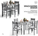5-Piece Dining Table Set for 4, Marble Top