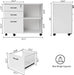 White Mobile File Cabinet with Printer Stand
