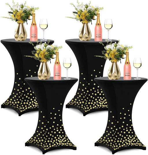 Highboy Cocktail Table Spandex Covers with Gold Dot