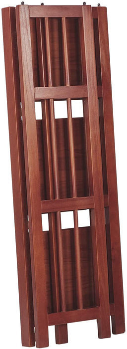 Mahogany Folding Bookcase, 3 Shelves (New)