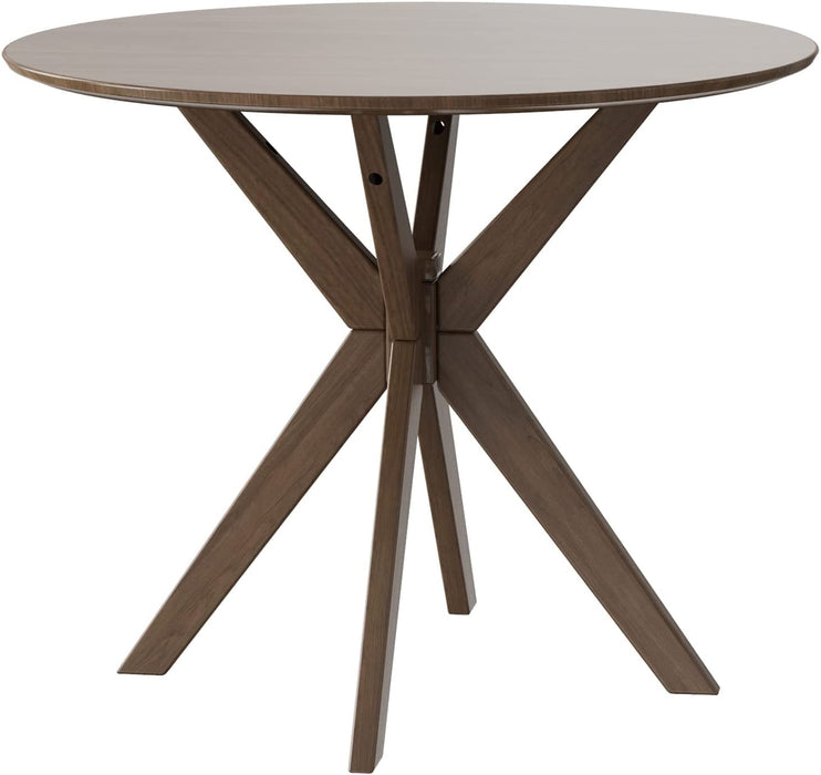 Round Wood Dining Table with Intersecting Pedestal Base