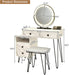 Vanity Set with Lighted Mirror, Left or Right Side Cabinet (Marble White)