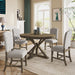 Farmhouse 5-Piece Dining Table Set with Extendable Table and 4 Comfortable Upholstered Chairs