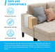 Modern Tufted L-Shaped Sectional Sofa with Ottoman, Beige