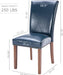PU Leather Dining Chairs Set of 6, Blue