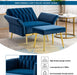 Adjustable Velvet Lounge Chair with Ottoman