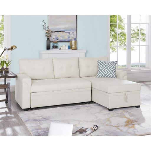 L-Shaped Velvet Sleeper Sectional with Storage