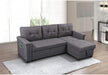 Gray Reversible Sleeper Sectional with Storage and USB