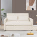 Beige Velvet Sleeper Sofa Bed with Adjustable Backrest