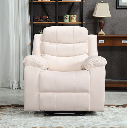 Overstuffed Cushions Recliner Sofa Chair, Beige