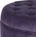 Purple Velvet round Storage Ottoman with Lid