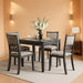 Gia 5-Piece Dining Set with 1 Table and 4 Chairs
