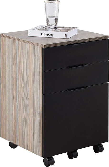 Portable Locking Wood File Cabinet for Home Office