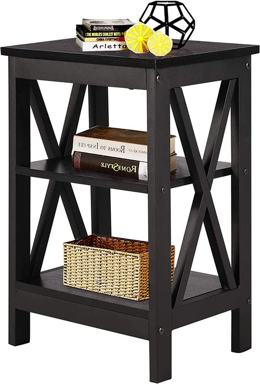 Black X-Design Sofa Side/End Storage Shelf