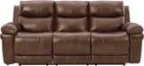 Brown Leather Power Reclining Sofa