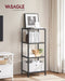 Slim 4-Tier Bookcase with Tempered Glass Shelves