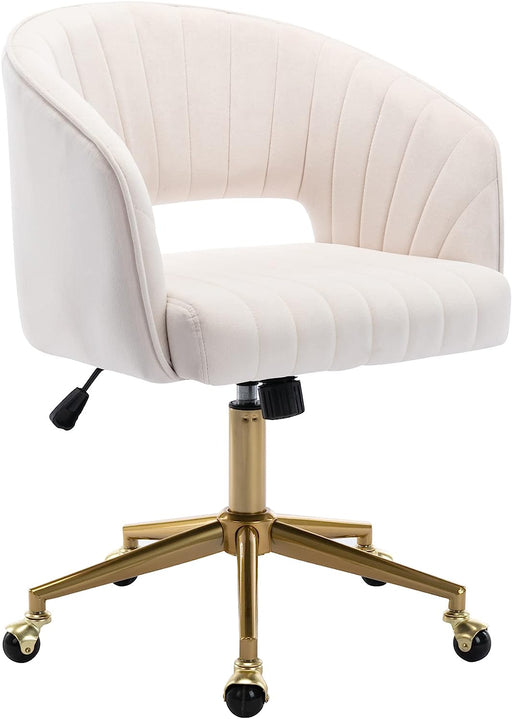 Velvet Swivel Chair with Gold Base for Women
