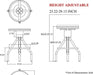 LOKKHAN Industrial Adjustable Swivel Barstool, Set of 2, 30″ H