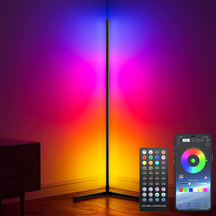 RGB Corner LED Floor Lamp, Modern Minimalist