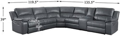 Gray 120″ Power Reclining Sectional