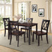 5-Piece Wooden Dining Room Table Set for 4, Black