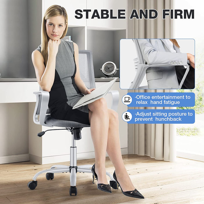 Ergonomic Grey Office Chair with Lumbar Support