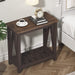 Rustic Espresso Narrow End Side Table with Shelf