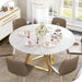 Nordic White Marble Top Dining Table, Seats 6