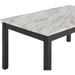 6-Person Dining Table with Faux Marble Top, Black Base