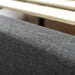 Dark Grey Upholstered Platform Bed Frame, Wood Slat Support