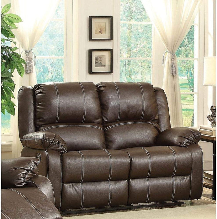 Upholstered Motion Loveseat PU Leather Adjustable 2 Seat Reclining Sofa Couch Manual, Black